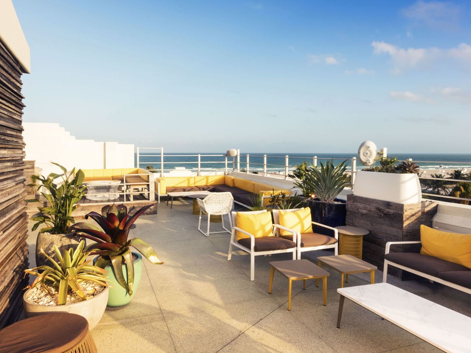 Rooftop terrace with beach view at Essex House Hotel