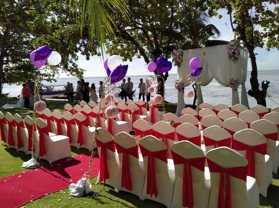 Side view of outdoor wedding decoration at Lexis Suites Penang hotel - Lexis Suites Penang