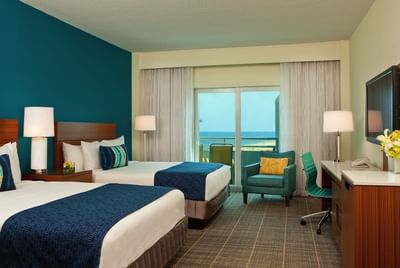 Interior of Standard Two Queen Cabana bedroom at Ocean Place