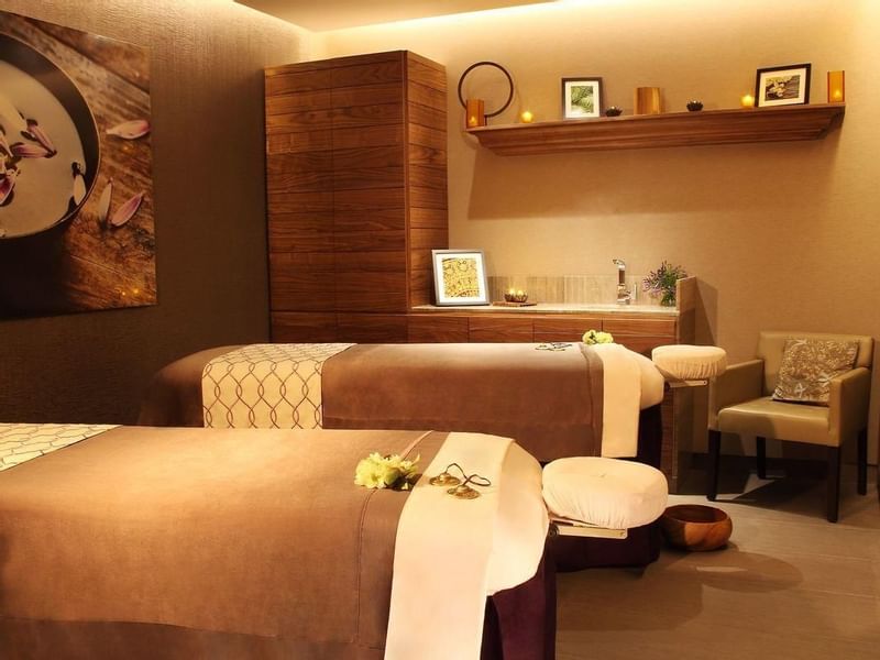 Spa room with massage beds at Live Aqua Urban Resort México