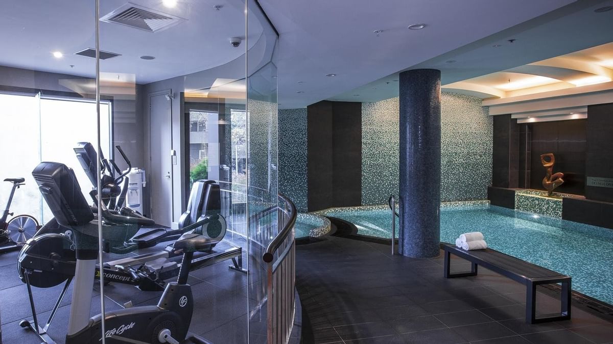 Fitness area near the pool at Sebel Quay West Suite melbourne