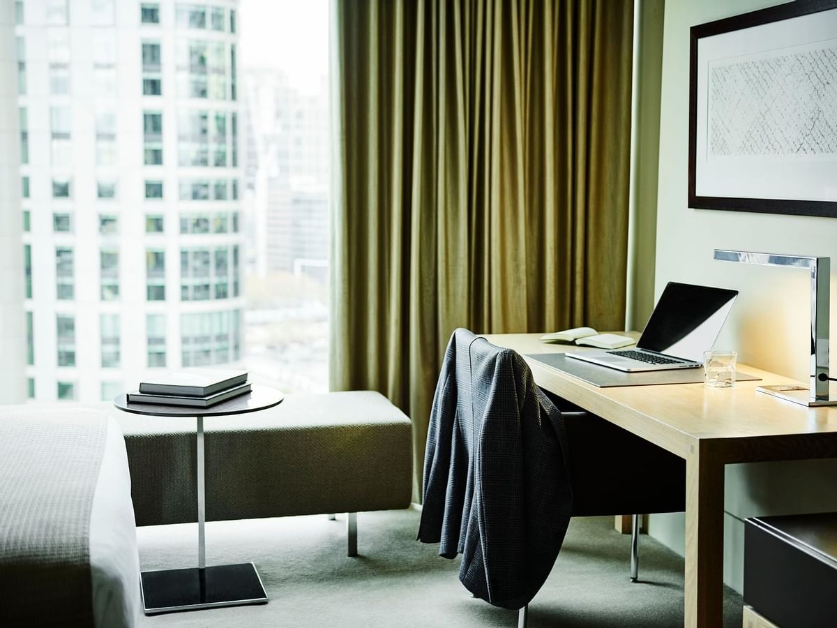 Office table in a bedroom at Crown Promenade Melbourne