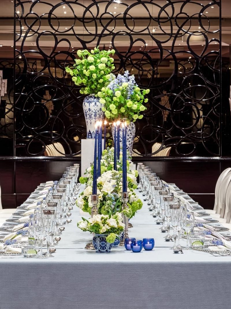 A Table Setup in an event room at The May Fair Hotel London