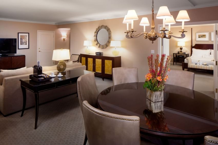 Dining table at Presidential Suite at The Townsend Hotel