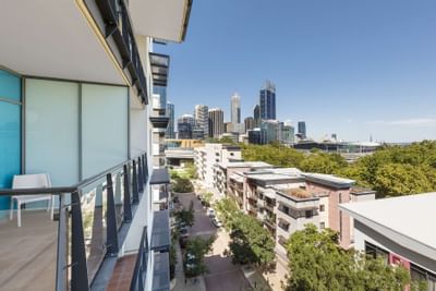 Aerial view of the city from Nesuto Hotels