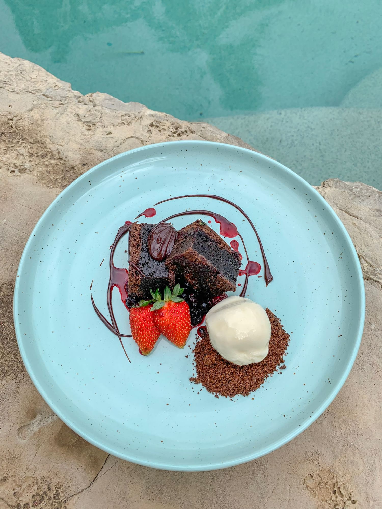 Close-up of a dessert served at Novotel Darwin Airport