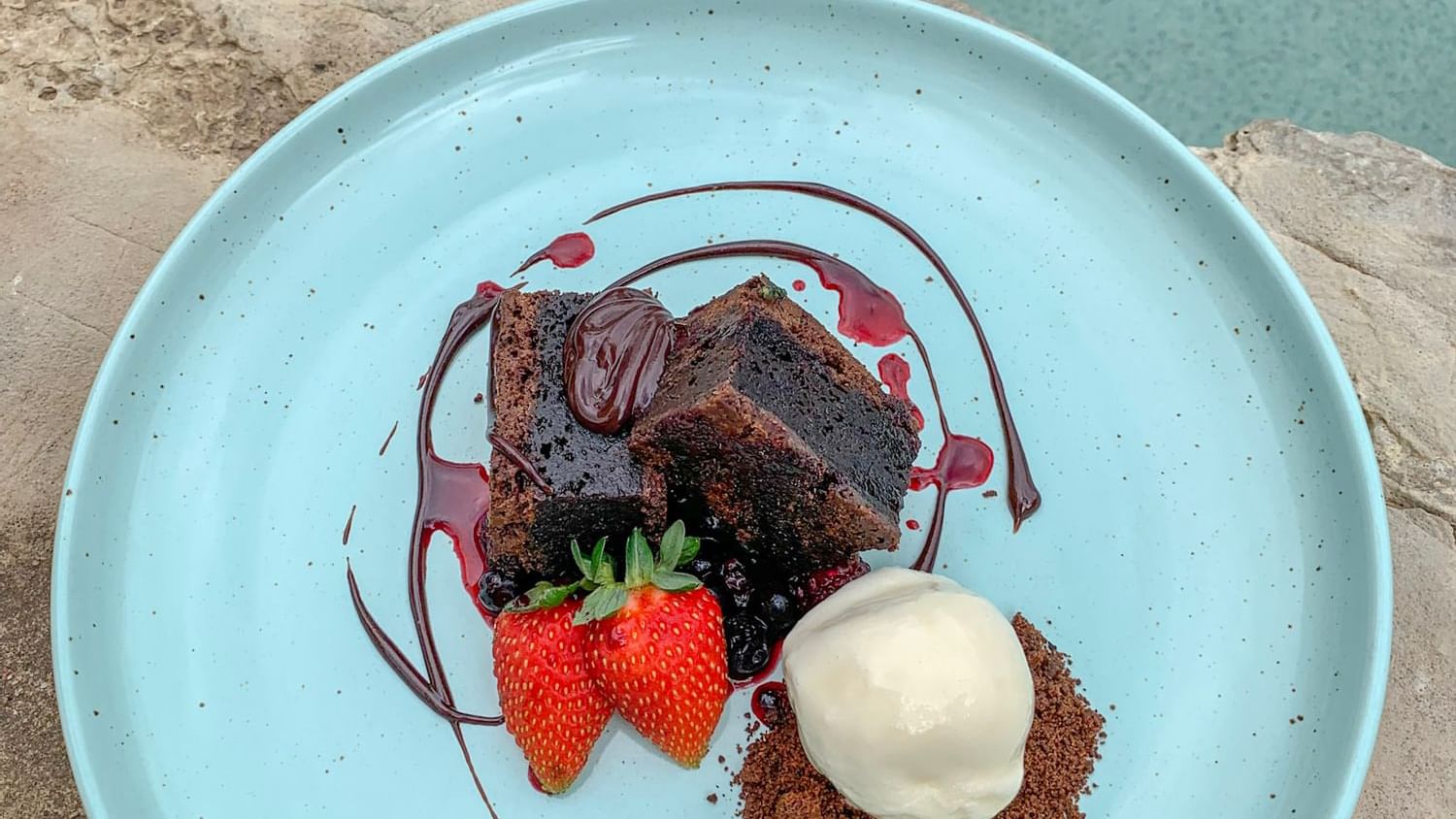 Close-up of a dessert served at Novotel Darwin Airport