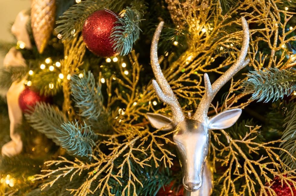 christmas tree decorations at easthampstead park in berkshire