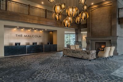 Interior of the lobby lounge area at The Malcolm Hotel