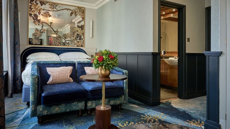 Comfy furniture & artistic architecture in Deluxe at The Capital Hotel London