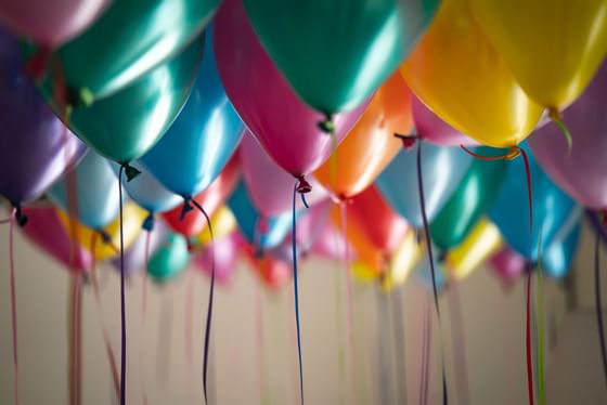 Closeup on inflated balloons at Hotel Mont Gabriel Resort & Spa