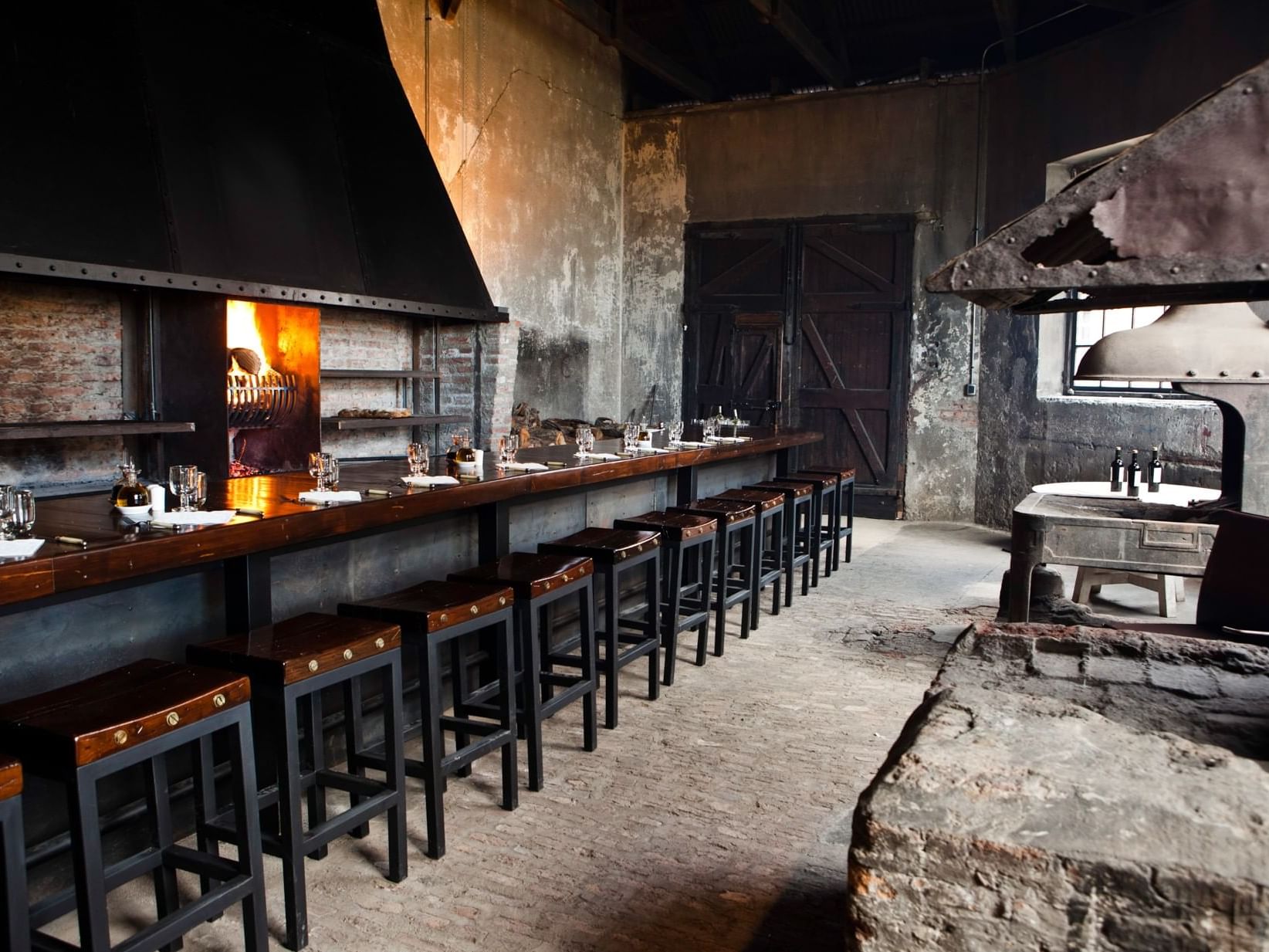 Counter of Bar with counter stools at The Singular Patagonia