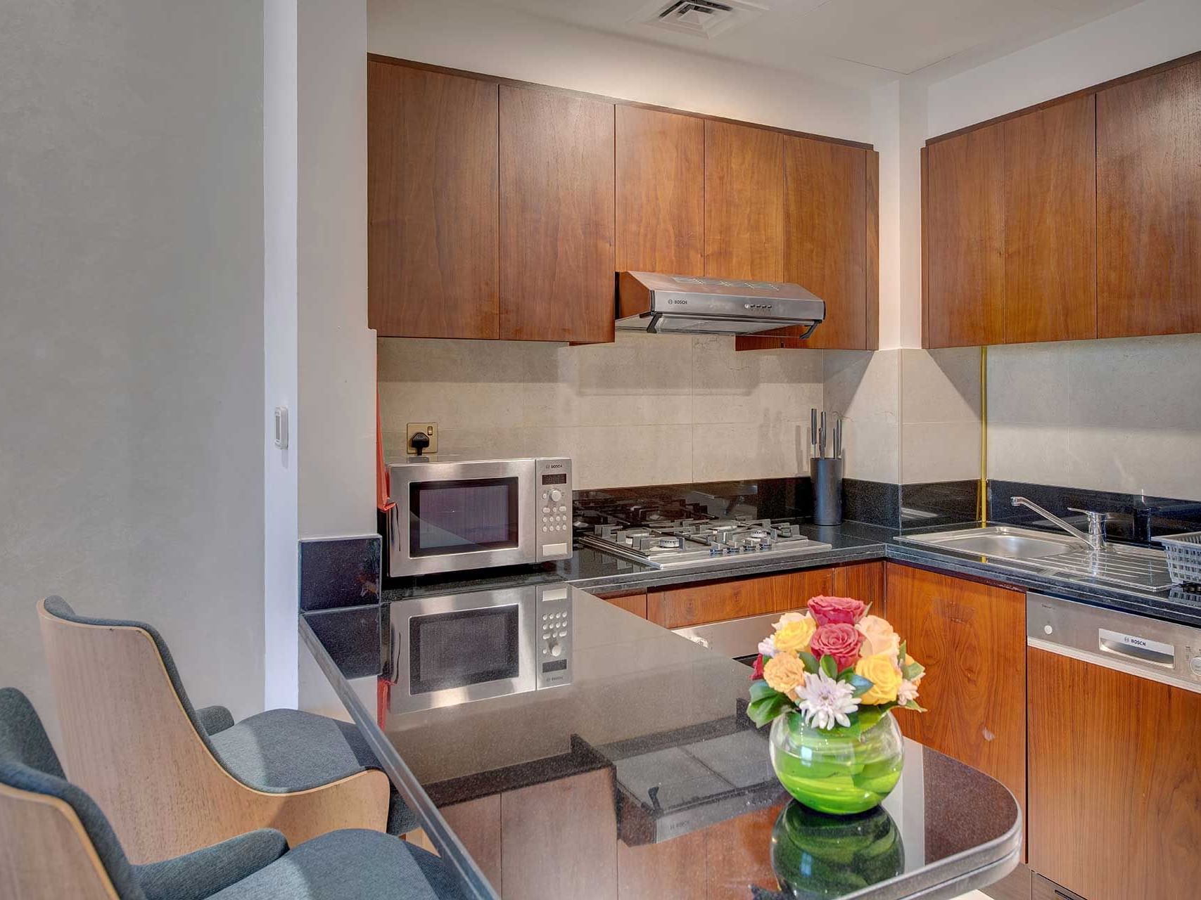 Kitchen at Suha Creek Hotel Apartments