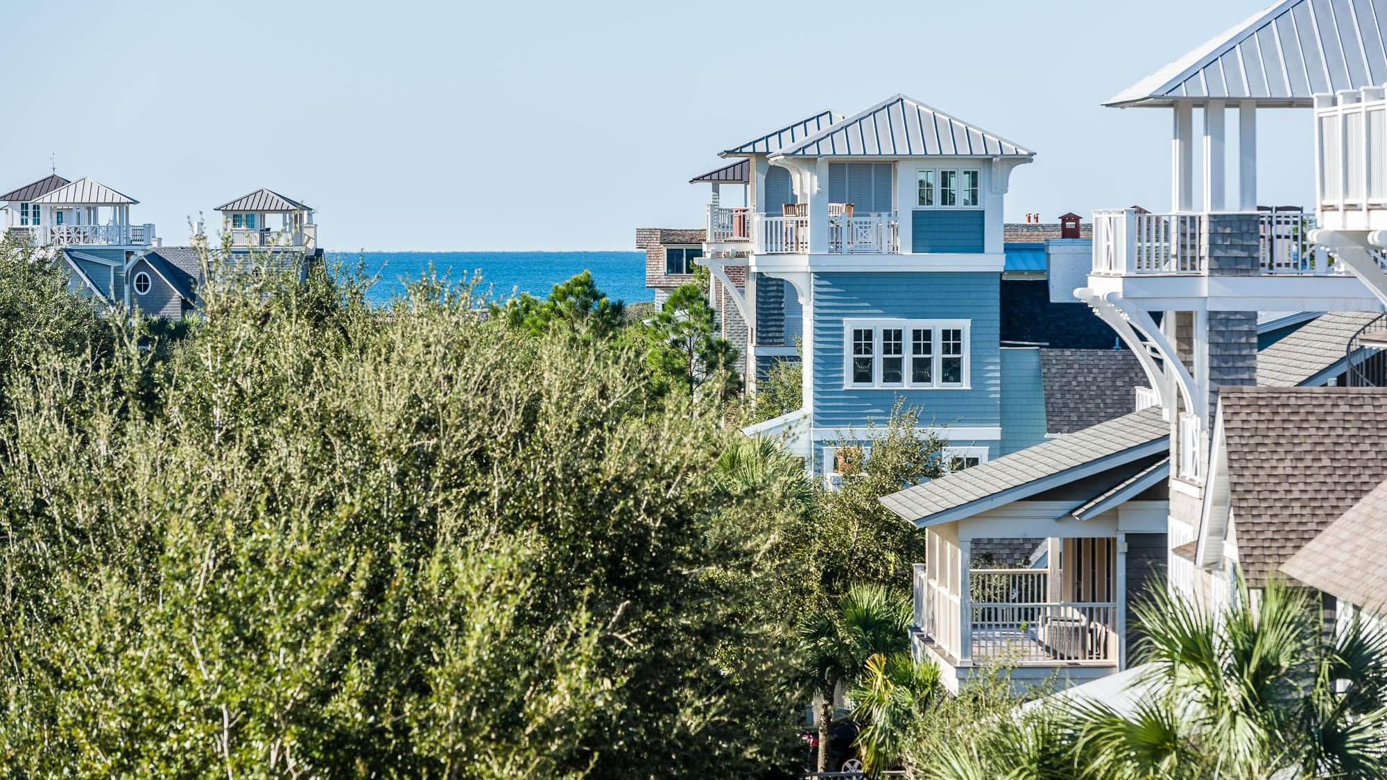 Exterior balcony view in Premium Resort suite at Watersound Inn