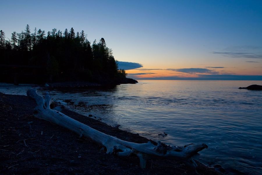 Sunset by the beach near Lutsen Resort