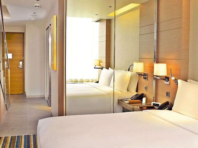 Interior of The Loft Apartment bedroom at One Farrer Hotel
