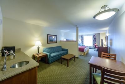 Living Area in Mid Level King Suite at Triple Play Resort Hotel