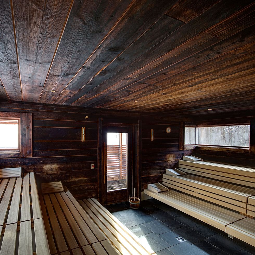 Interior of a Sauna at Falkensteiner Hotels