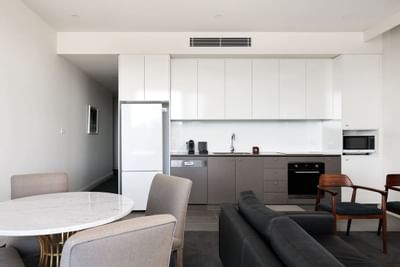 Living room in Kingston Suite at Knightsbridge Canberra