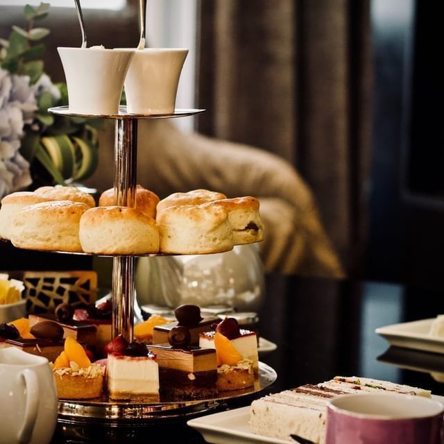 Close-up of Christmas High tea served at The Malcolm Hotel