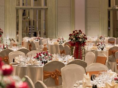 Wedding banquet set-up in Grand Ballroom at Sunway Putra Hotel