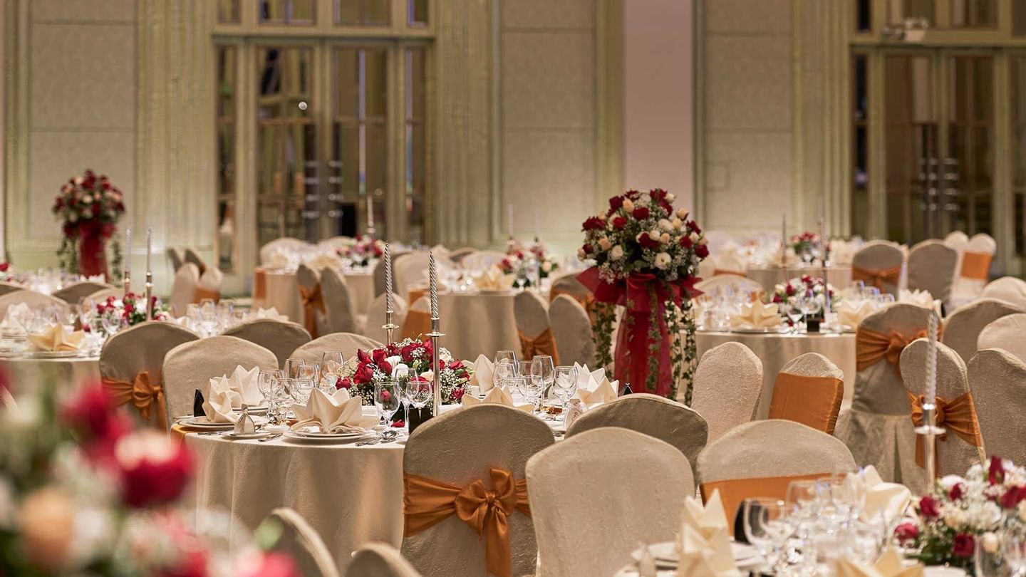 Wedding banquet set-up in Grand Ballroom at Sunway Putra Hotel