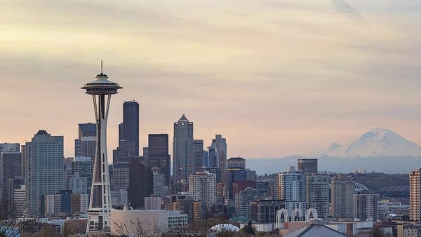 Aerial view of Kerry Park near Warwick Seattle