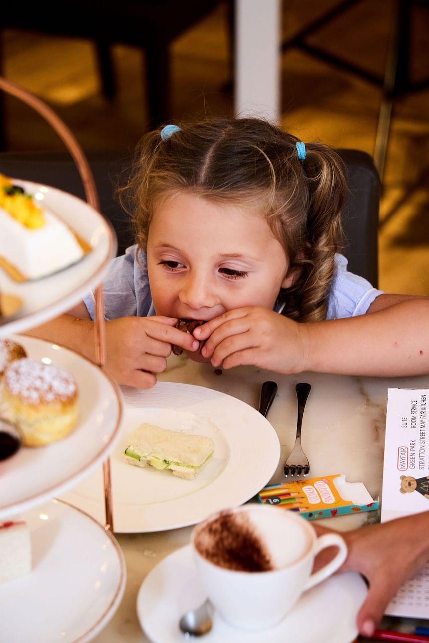 Children's Afternoon Tea at May Fair Kitchen, Mayfair — sandwiches, scones and Charbonnel et Walker caramel truffles
