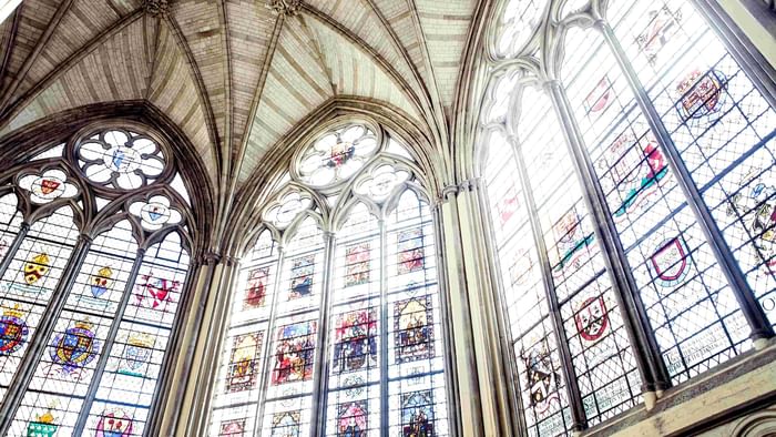 Ceiling view in Nantes Cathedral near The Original Hotels