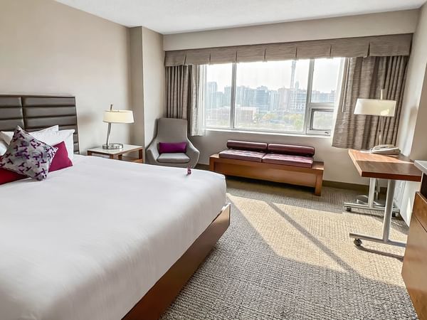 Hotel bedroom with view