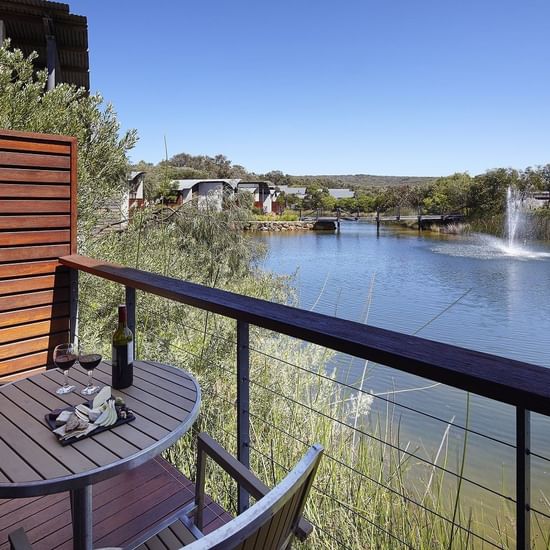 Private Terrace in our Studio Villa with Lake Views