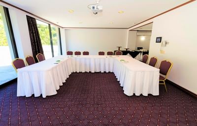 U-shape meeting table arrangement at Royal on the Park hotel
