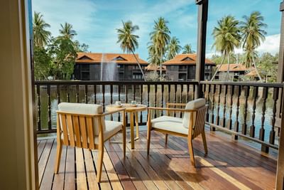 Balcony Lounge in Lake Front Room at Pelangi Beach Resort