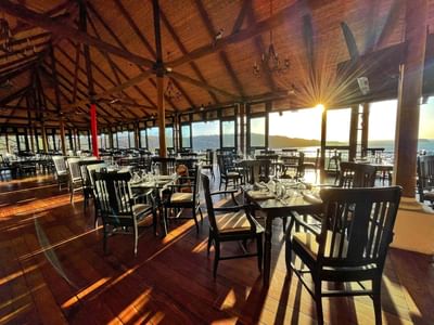 Interior of Bahía Restaurant at Villas Sol Beach Resort