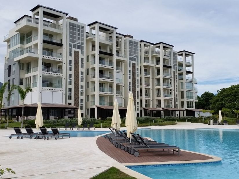 Exterior view of the Blue JackTar Hotel & outdoor pool area