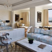 Bedroom and living area in Imperial Suite at Palazzo Versace