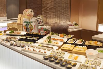 Park café at Park Hotel Hong Kong offers a wide variety of sashimi and sushi in their buffet