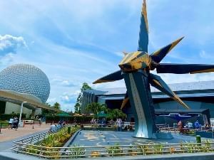 NEW RIDE Guardians of the Galaxy Cosmic Rewind Entrance at Disney's EPCOT 