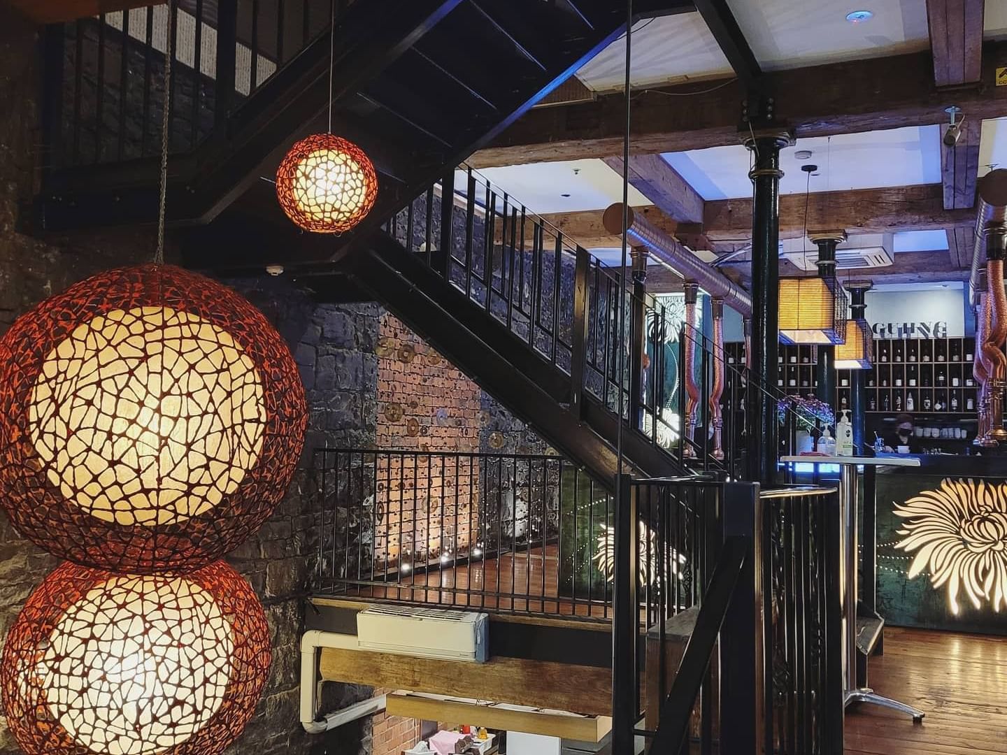 Interior of Multi level restaurant at Brady Hardware Lane
