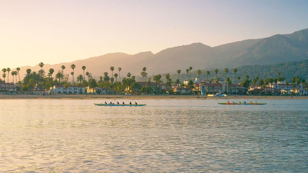 santa barbara rowers at sunrise