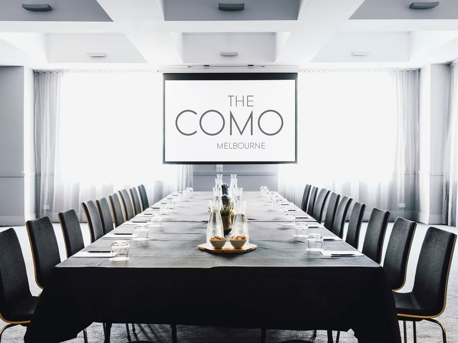 Dining table & pantry in Gold Suite at The Como Hotel Melbourne