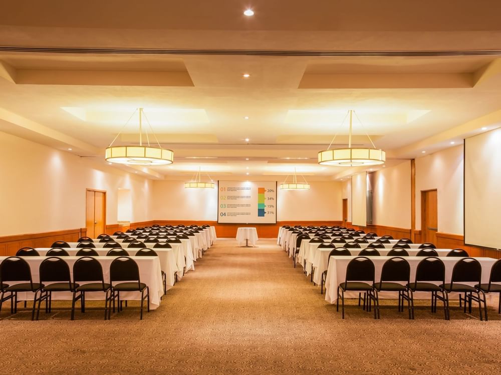 Gran Salon ABC with classroom setup at Fiesta Inn Hotels