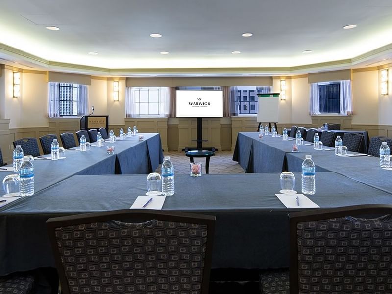 U-style table setting in Odgen Boardroom at Warwick Allerton