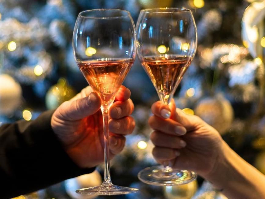 People cheersing over Christmas Day Lunch in Buckinghamshire at Villiers Hotel