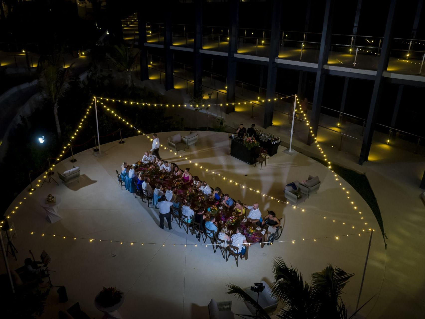 Aerial view of a wedding reception at Haven Riviera Cancun