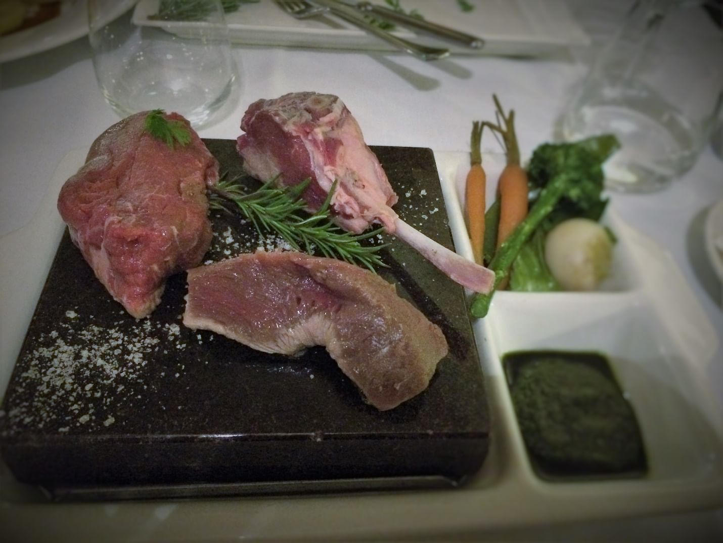 Meat dish preparation at Cradle Mountain Hotel