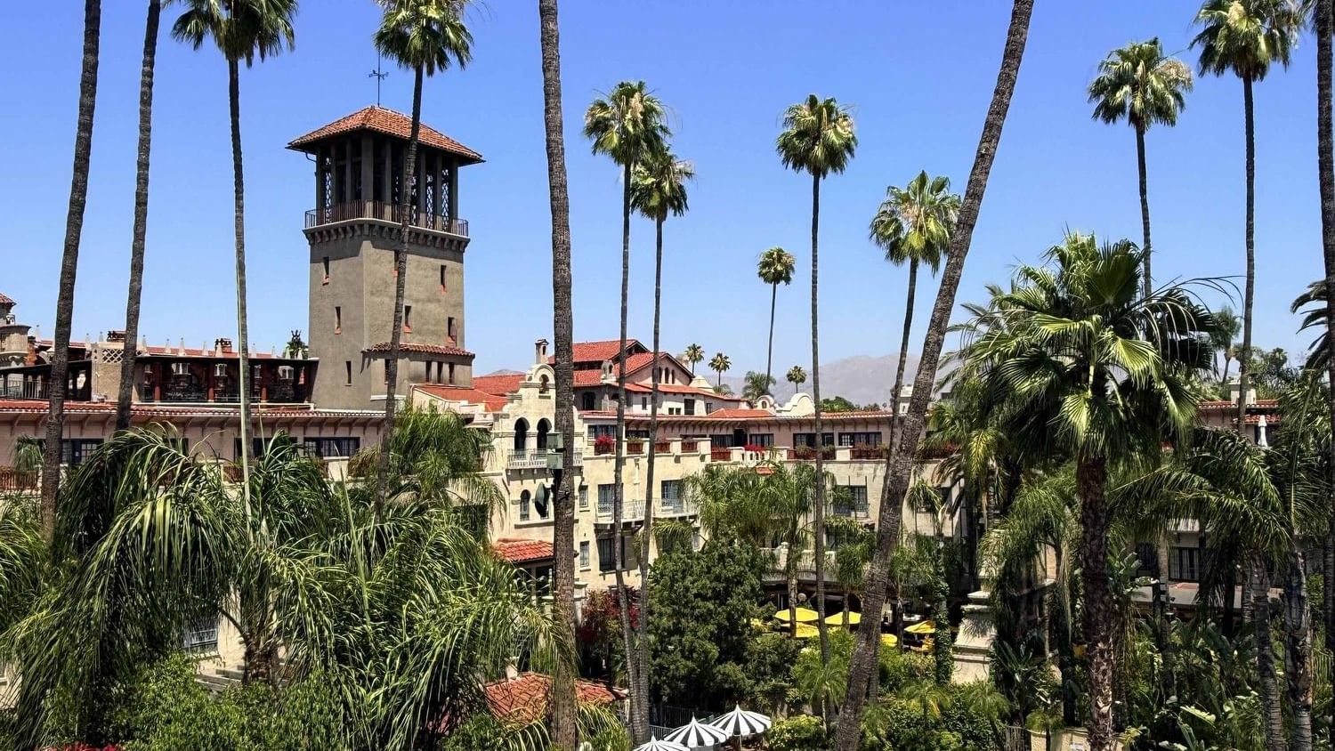 Overlook onto the pool area at the mission inn 