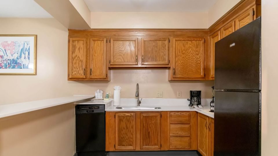 Kitchen of One-Bedroom Accessible Suite at Brigantine Beach
