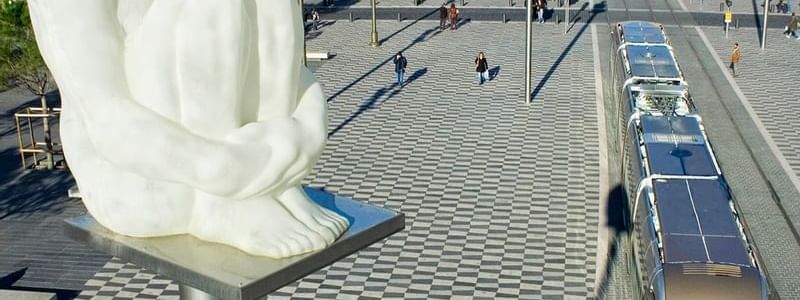 White statue in Place Massena Nice near Splendid Hotel & Spa Nice Massena Nice