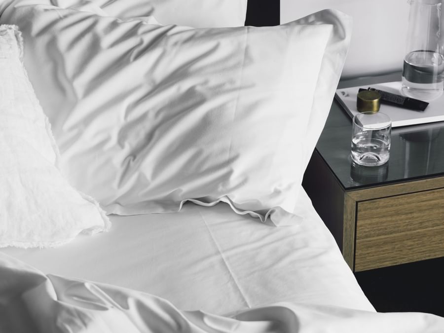 Pillows on the bed in 2 Bed Superior Room at Como Melbourne
